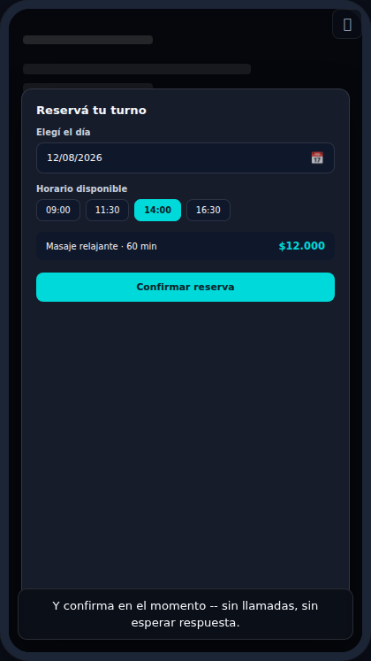 imagen de la demo de Reservas de Aurell Connect